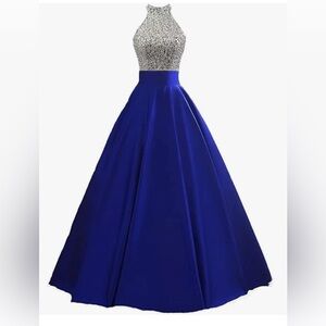 Royal Blue and beaded formal gown